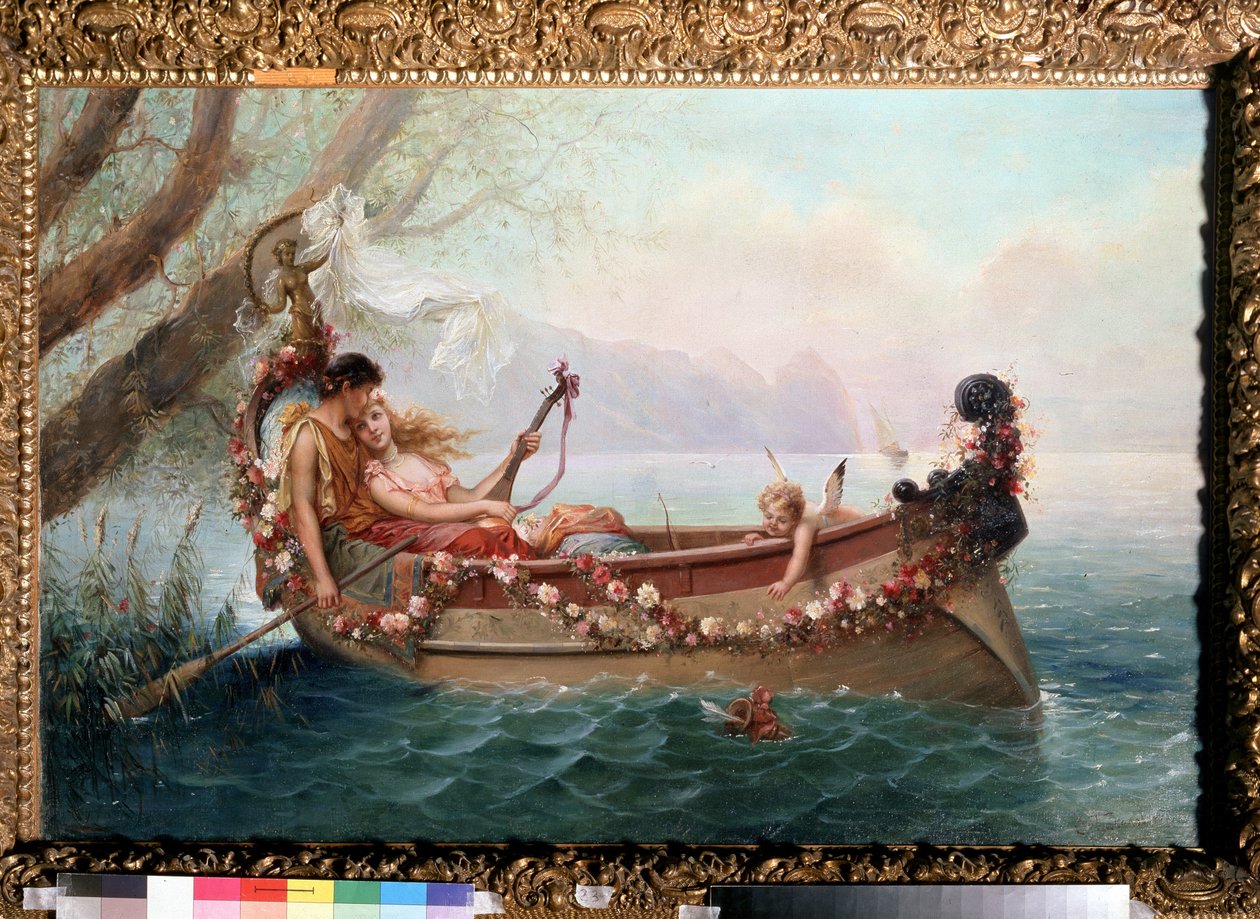 Teknede. Stepan Vladislavovich Bakalovich'in (1857-1947) tablosu. Tuval üzerine yağlıboya by Stepan Vladislavovich Bakalovich
