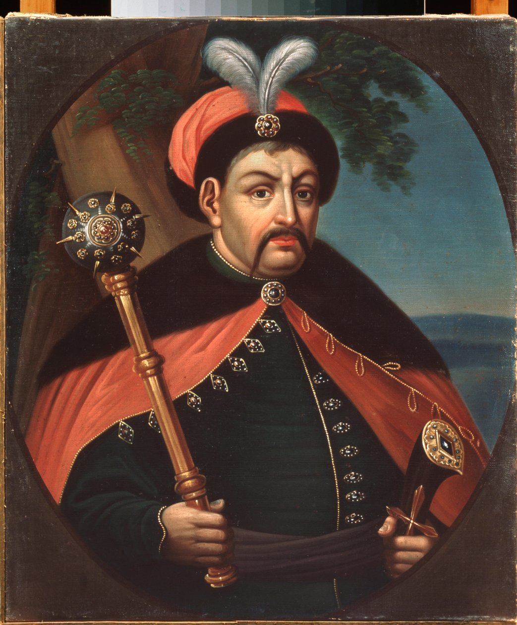 Ukraynalı Kazak hetman portresi Bohdan Khmelnytsky (1595-1657) (Ukrayna Kazak hetmanının Portresi Bohdan Khelmytsky) - Boyama Stepan Zemlykov (ilk 19. yüzyıl), tuval üzerine yağlıboya 19. yüzyıl, Ukrayna sanatı - Bölgesel Sanat Müzesi by Stepan Zemlykov