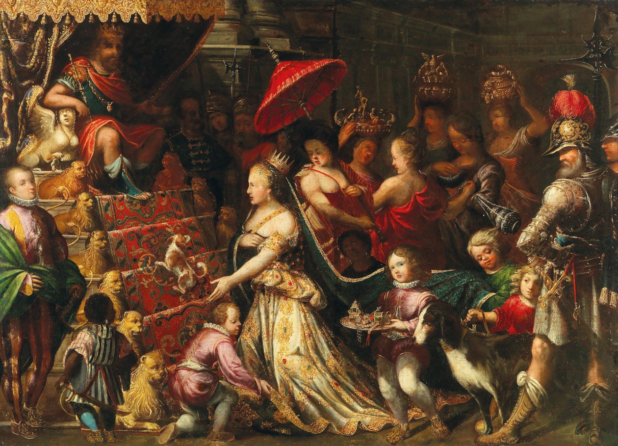 Kral Süleyman Saba Kraliçesini Karşılarken, yaklaşık 1640-1645. by Stephan Kessler