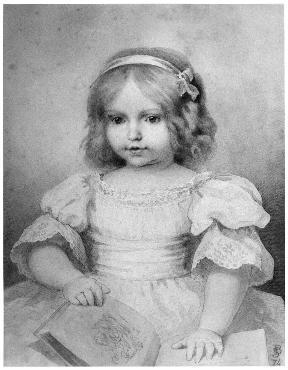 Colette 18 aylık, 1875 (bw fotoğraf) by Stephane Baron