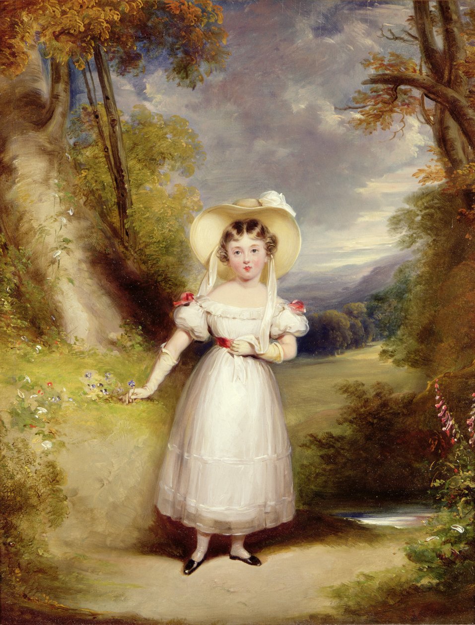 Prenses Victoria (daha sonra Kraliçe Victoria) dokuz yaşında, 1828 (panel) by Stephen Catterson Smith