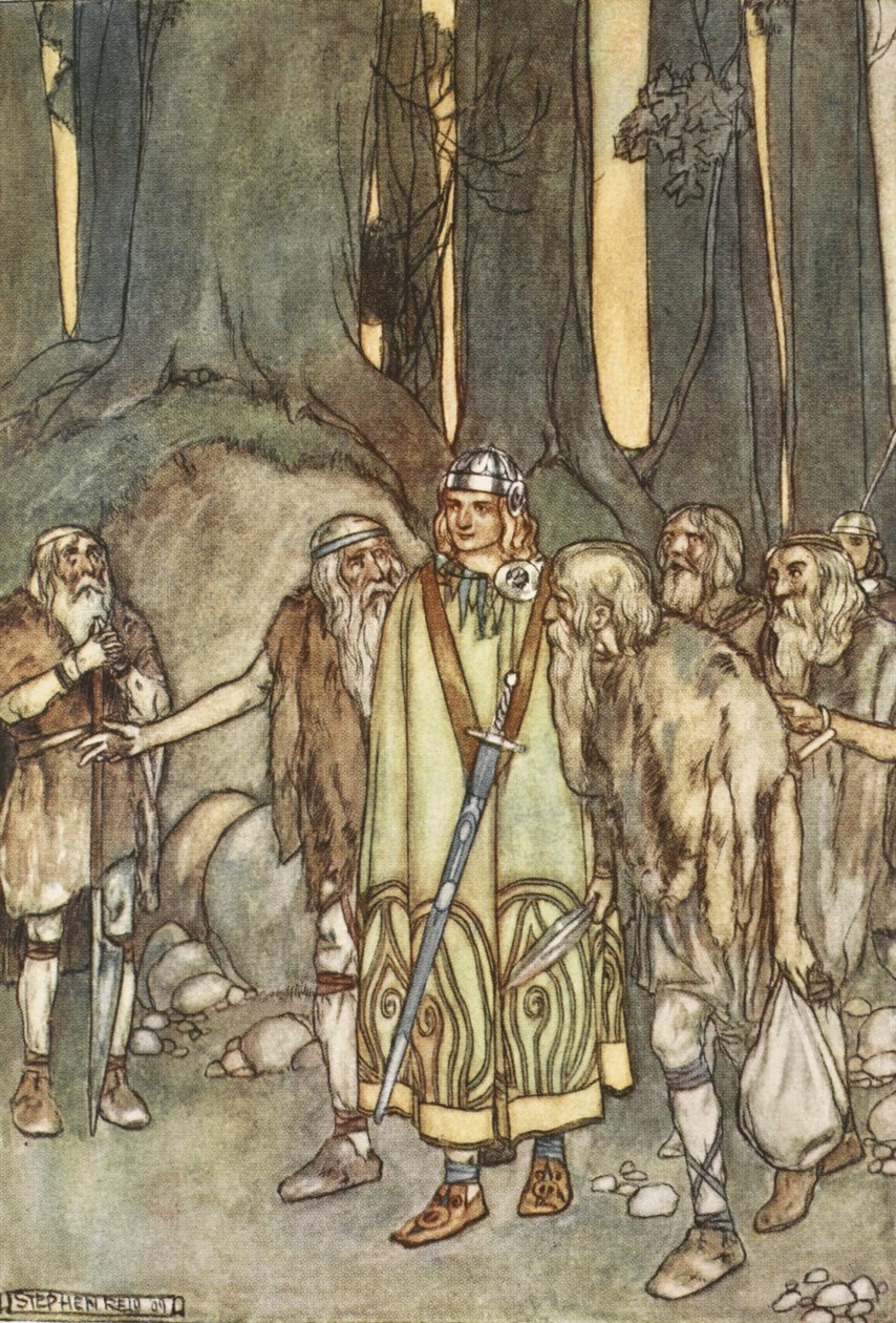 Ve o gece, ıssız kulübede ziyafet ve neşe vardı, T.W. Rolleston (renkli taş) by Stephen Reid