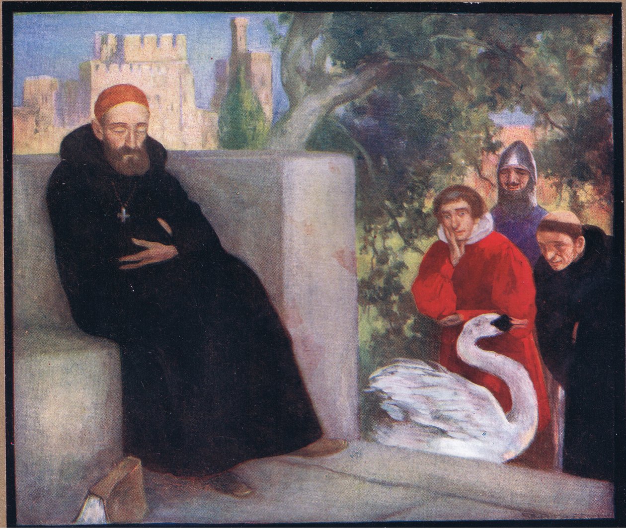 Lincoln St Hugh ve kuğu (renkli taş) by Stephen Reid