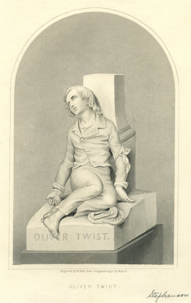 Oliver Twist Heykel (gravür) by Stephenson (after)
