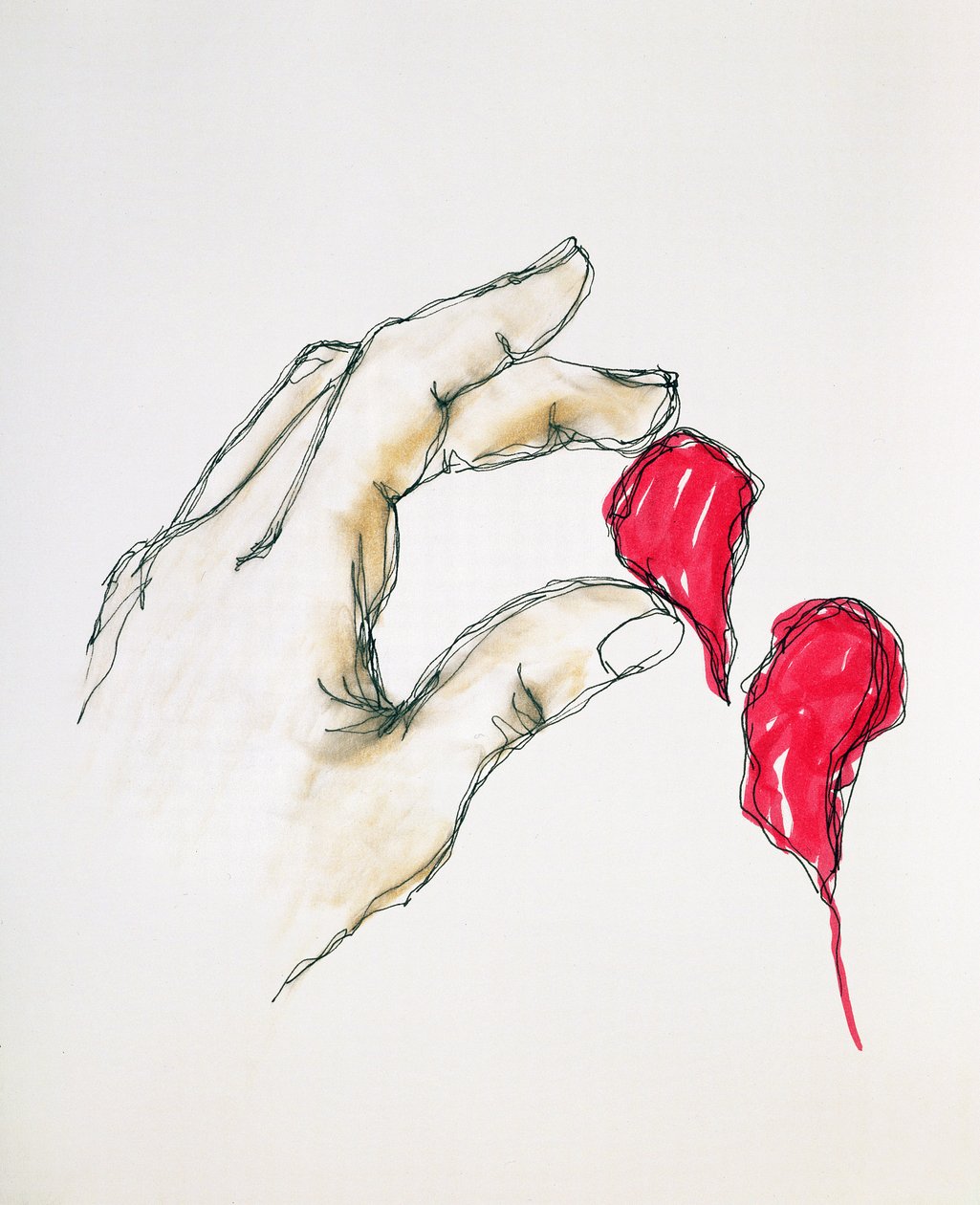 Kalbinizden Bir Parça, 1996 (kağıt üzerinde kalem & wc) by Stevie Taylor