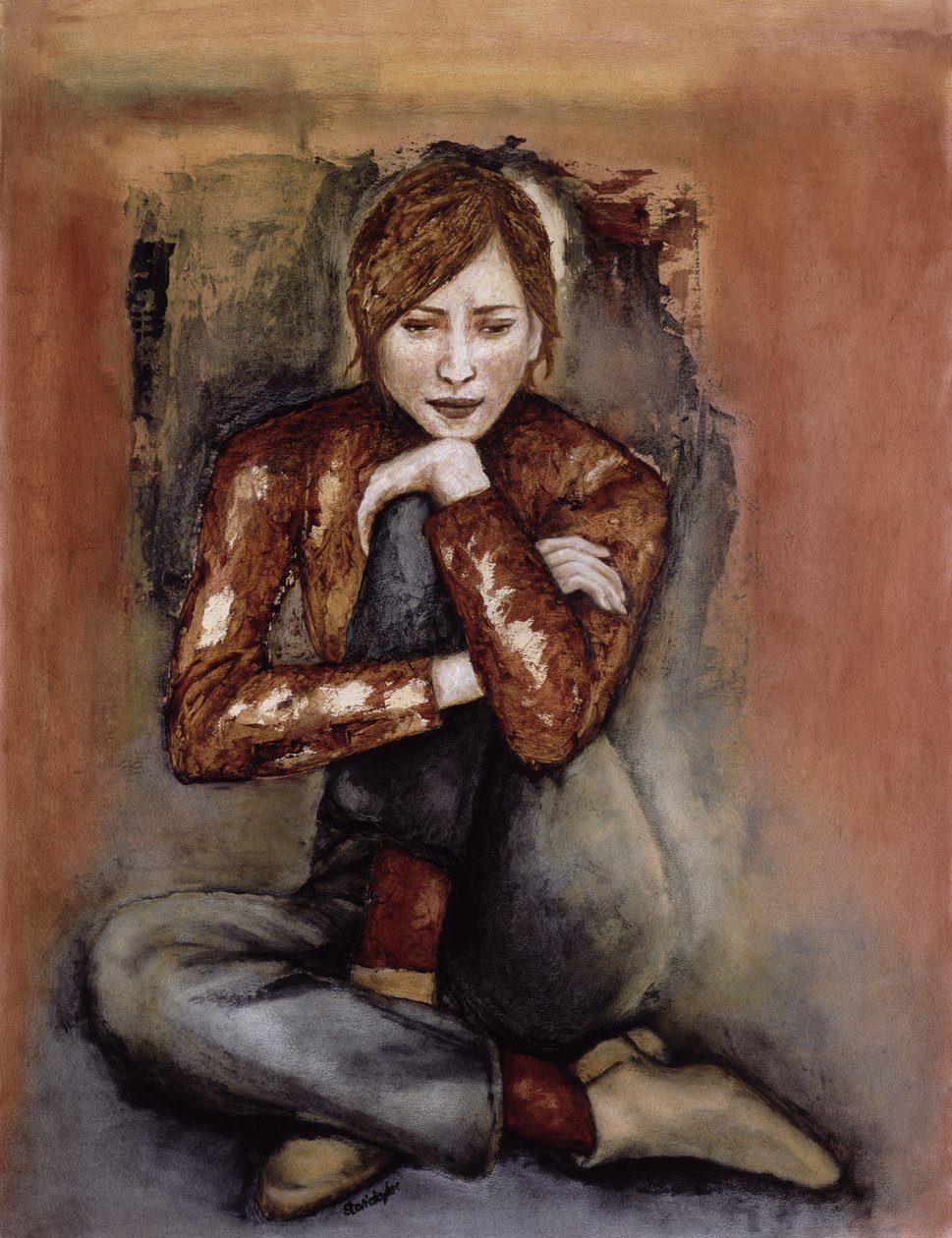 In Her World, 2005 (kağıt üzerine yağlı kalem ve mürekkep) by Stevie Taylor