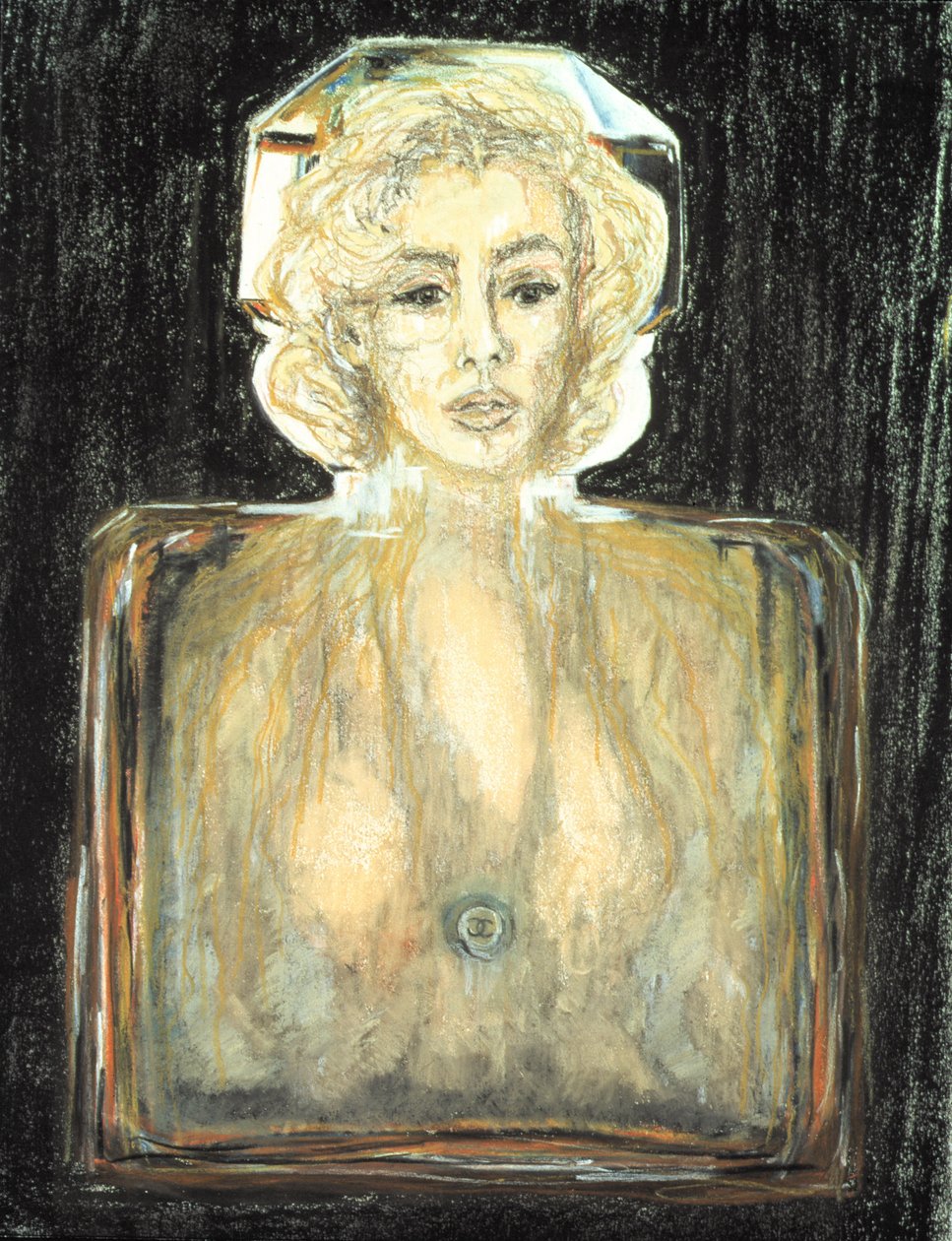 Marilyn, Chanel, 1996 (kağıt üzerinde pastel, kurşun kalem ve karakalem) by Stevie Taylor