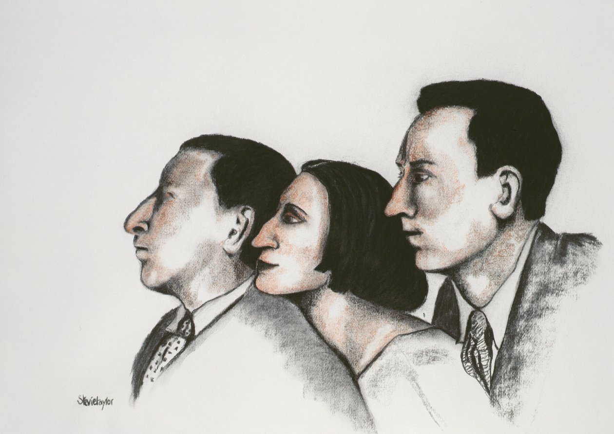 Sitwells, 2000 (kağıt üzerinde pastel ve karakalem) by Stevie Taylor