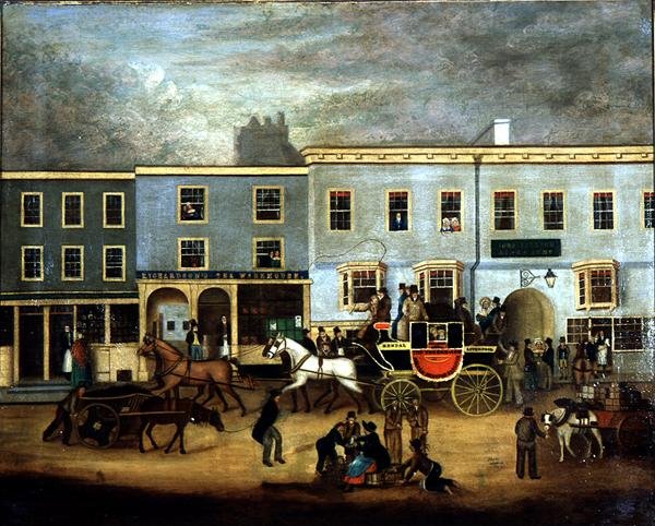 The Kings Arms, Kendal (panelde yağlı boya) by Stirzacker Stirzacker