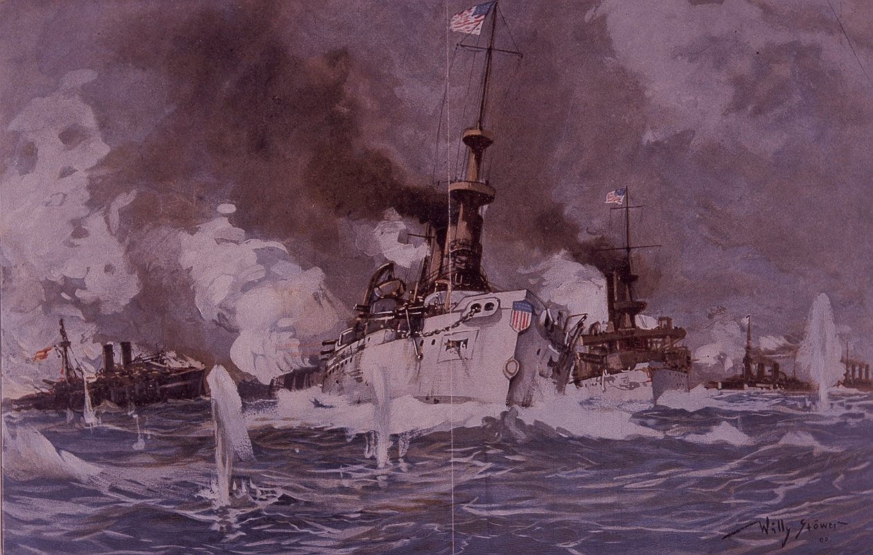 1898 İspanyol-Amerikan Savaşı, Santiago de Cuba Savaşı by Willy Stoewer 
