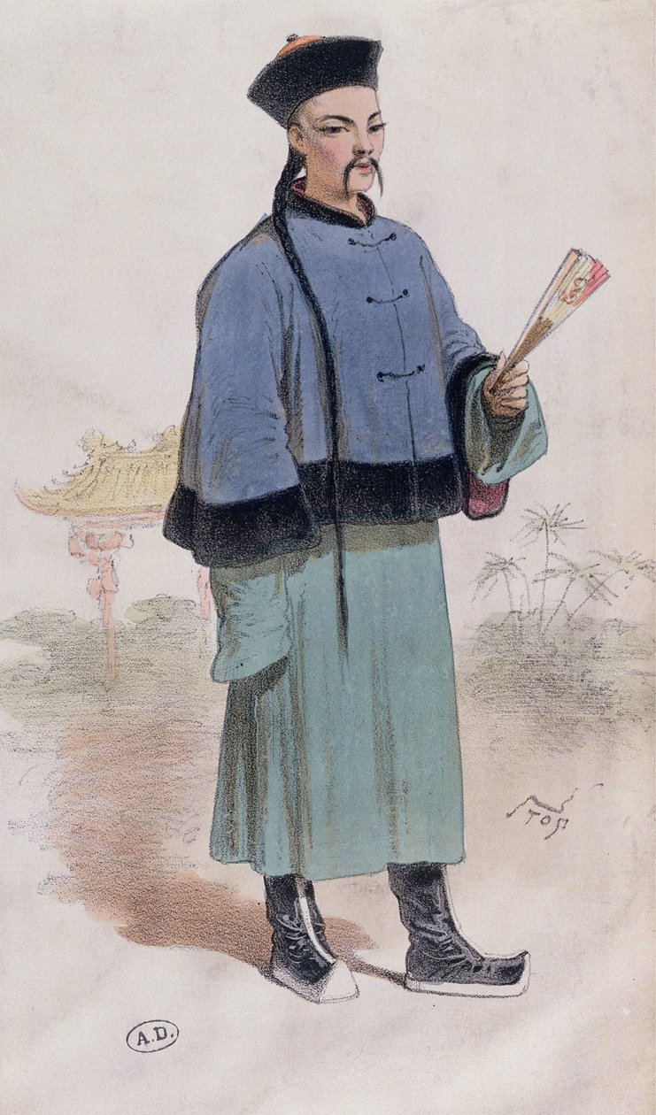 Yelpazeli, kürklü, kesilmiş mandarin mandarin, c.1860 by Stop