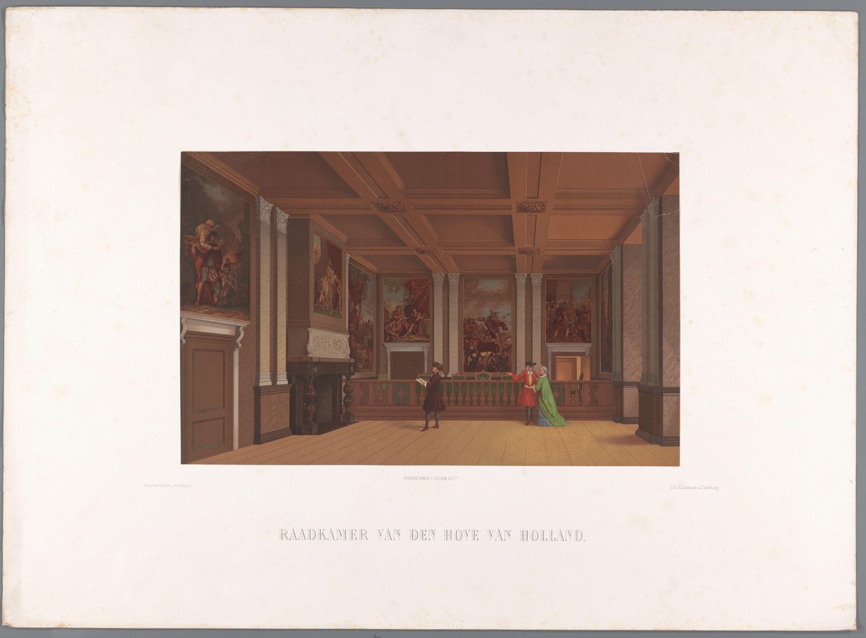 Grafelijke Zalen Raadkamer van den Hove van Holland'daki Konsey Odası'nın iç görünümü (nesne üzerindeki başlık) by Stortenbeker and Heijligers