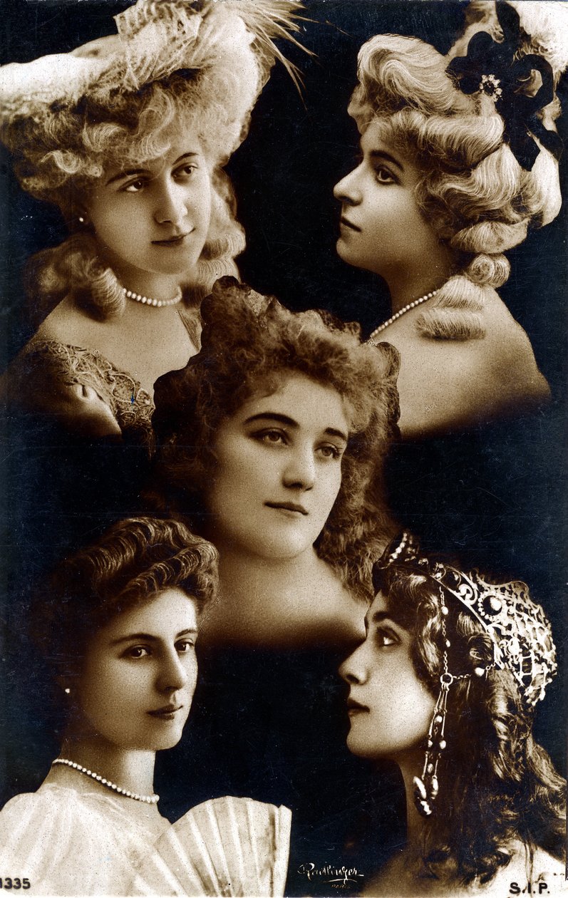 Ebedi kadınsı, genç kadın portrelerinin mozaiği, 1900 dolayları (fotoğraf) by Studio Reutlinger