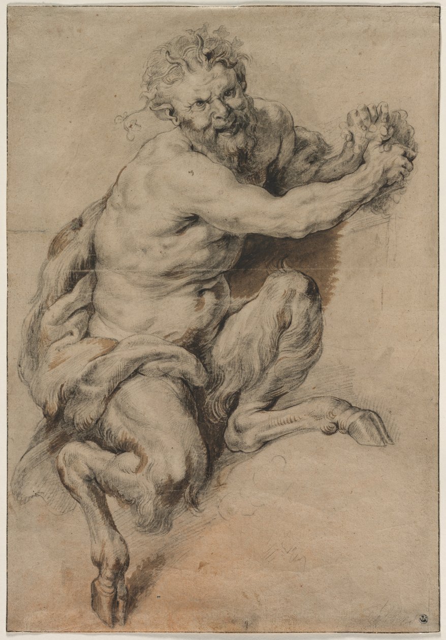Bir Salkım Üzüm Tutan Faun by Studio of Peter Paul Rubens