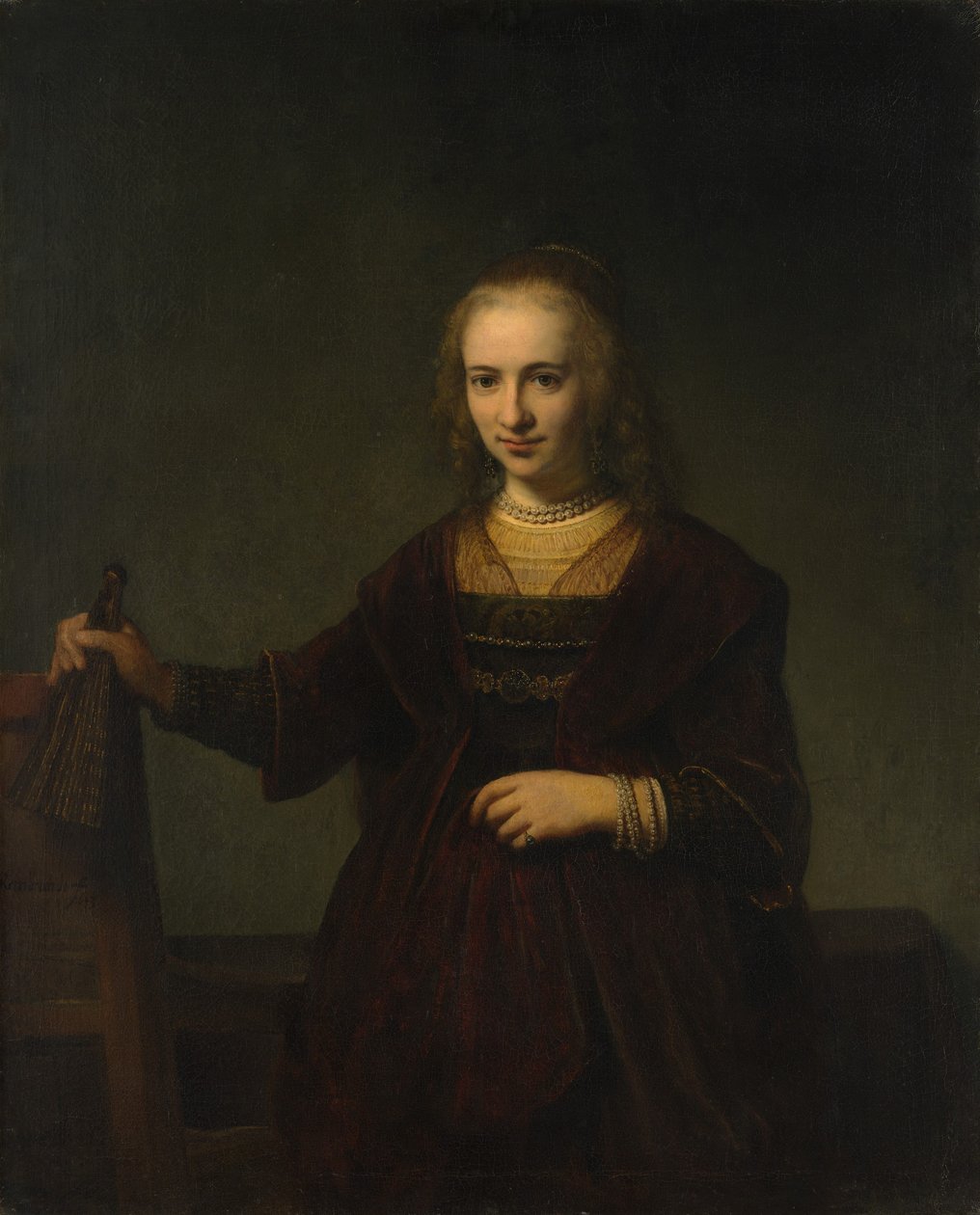 Bir Kadının Portresi. by Style of Rembrandt