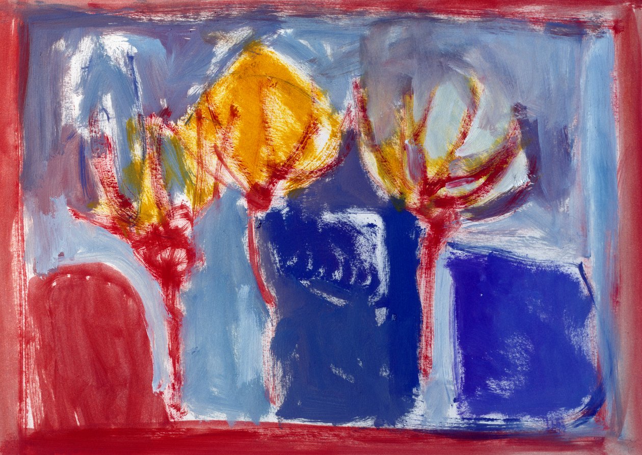 Üç Ağaç, 2002 (kağıt üzerinde akrilik) by Sue Jamieson