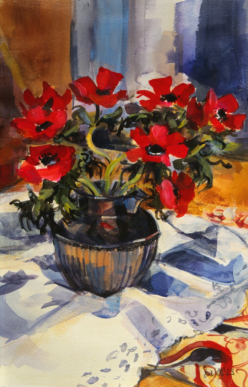 Kırmızı anemonlar, 1994, by Sue Wales
