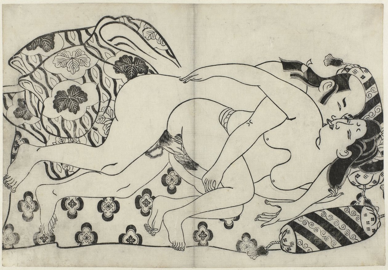 erotik gösteri Hana ni Yosurukyo (dizi adı) by Sugimura Jihei (attributed to)