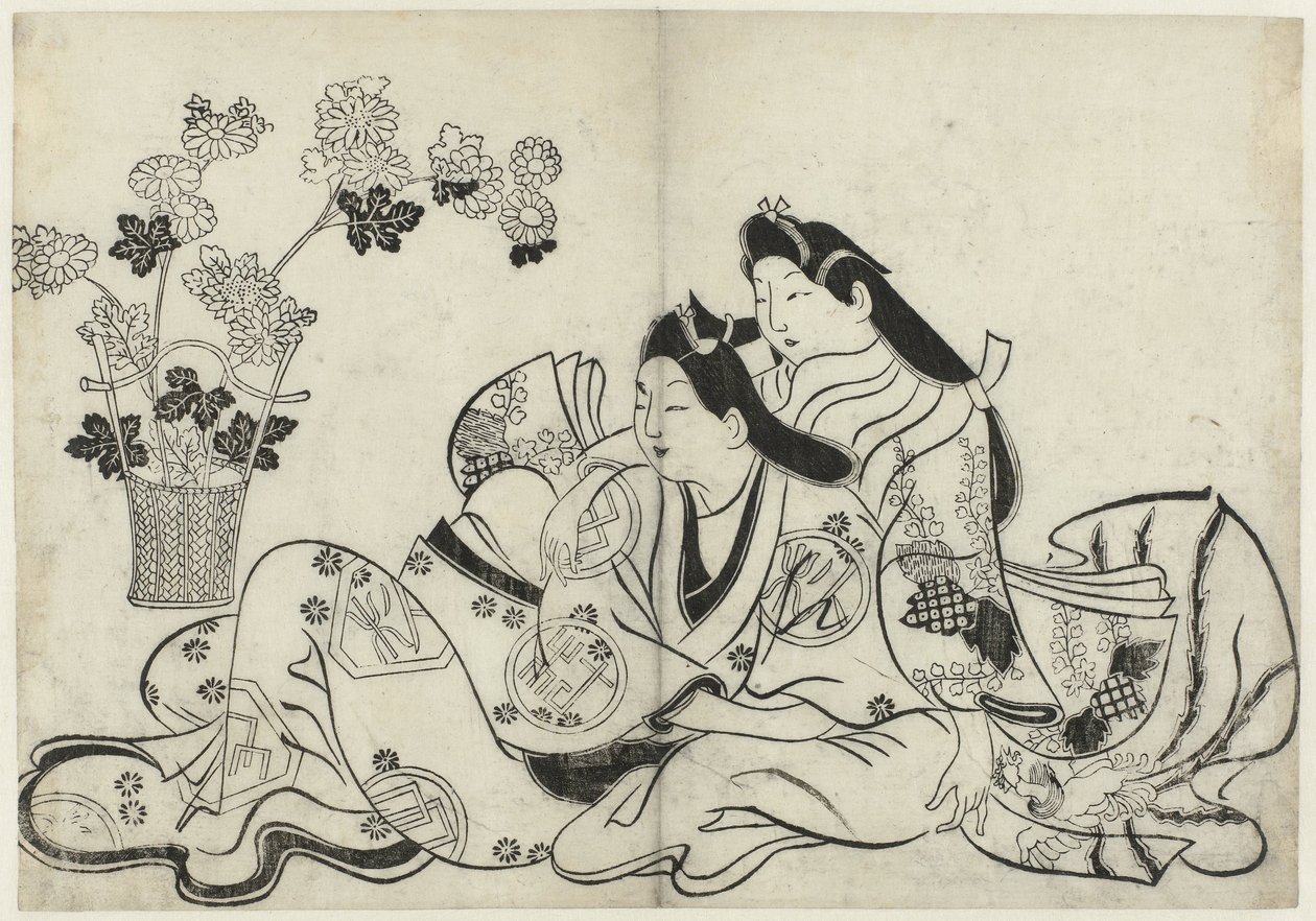 erotik gösteri Hana ni Yosurukyo (dizi adı) by Sugimura Jihei (attributed to)