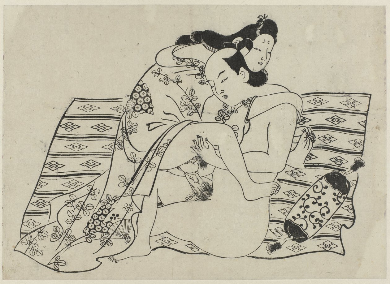 erotik gösteri Hana ni Yosurukyo (dizi adı) by Sugimura Jihei (attributed to)