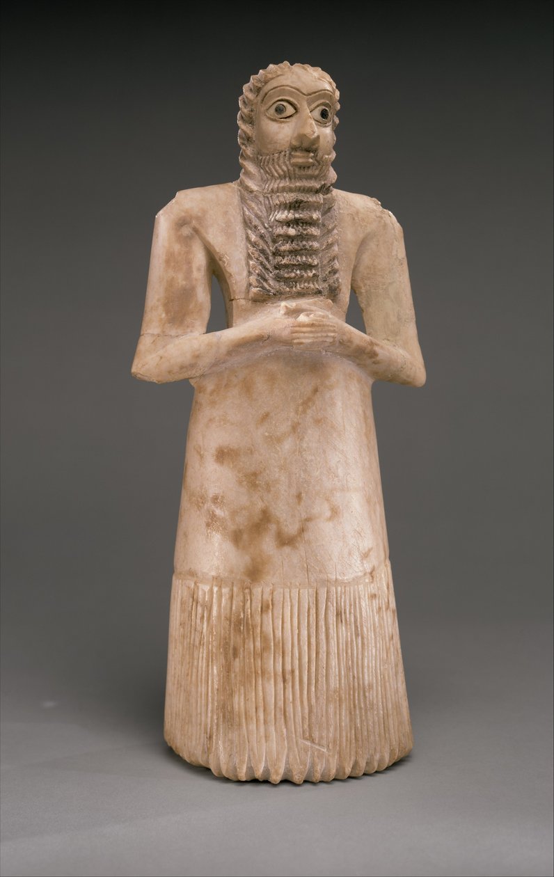 Daimi Erkek Tapınan, Erken Hanedan, MÖ 2900-2600 dolayları (alçıtaşı kaymaktaşı, kabuk, siyah kalker, bitüm) by Sumerian