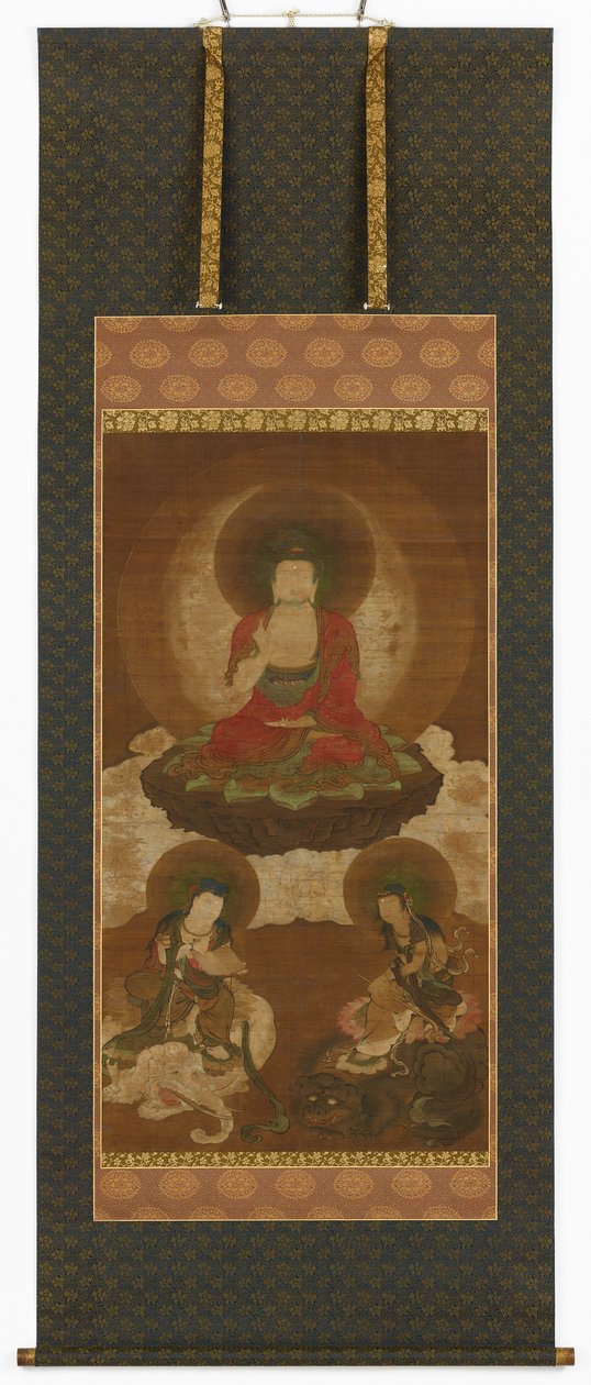 Budist üçlüsü: Sakyamuni, Manjusri ve Samantabhadra, Edo dönemi, 17. yüzyılın ortası ile 18. yüzyılın başları. by Sumiyoshi Gukei
