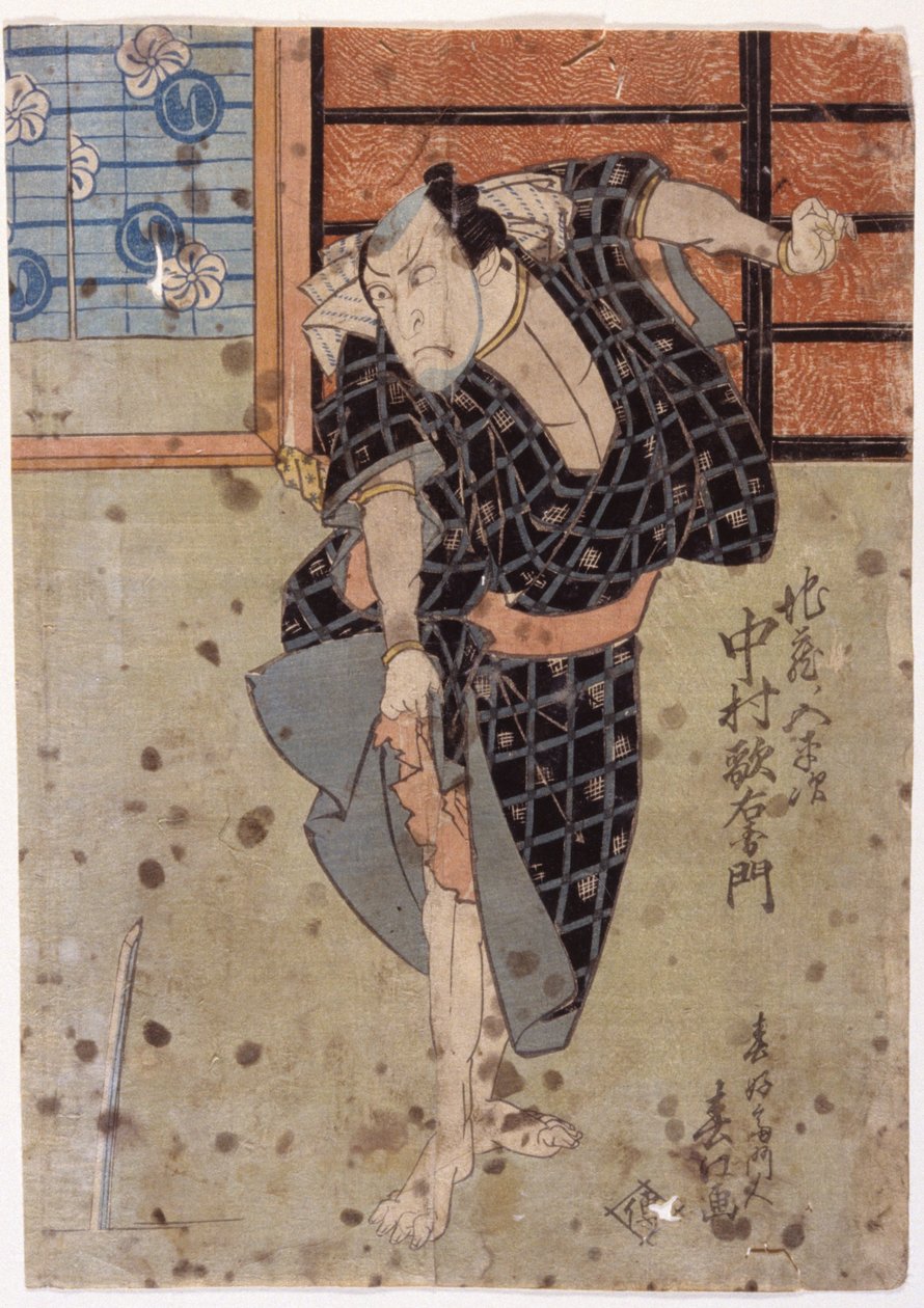 Nakamura Utaemon Iii, Kocası Jizo No Goheiji Olarak, The Play Hanafubuki Utanonadokoro'dan (renkli tahta baskı) by Sunbaisai Hokuei