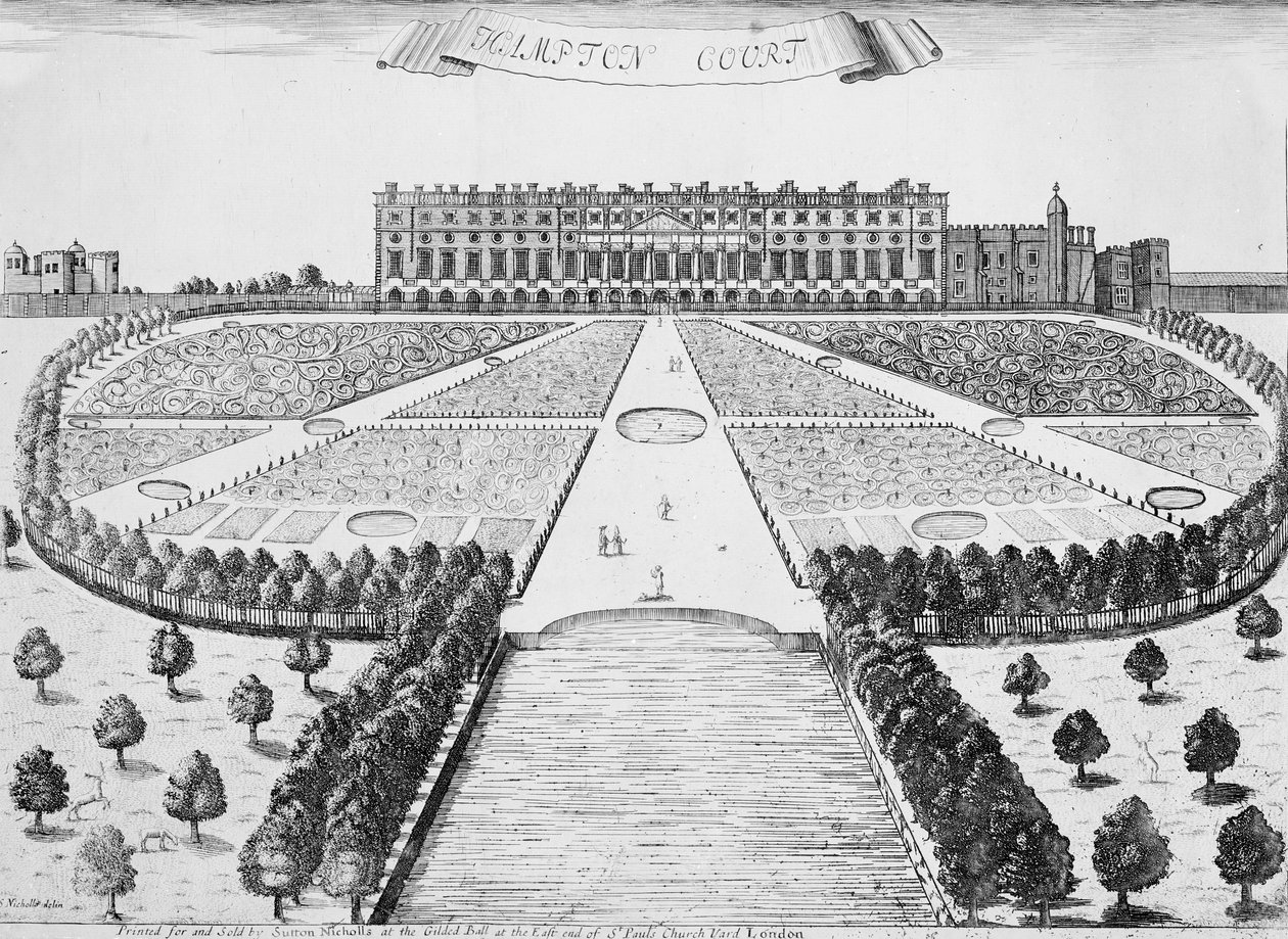 Hampton Court Doğu Cephesi, 1830 dolayları by Sutton Nicholls