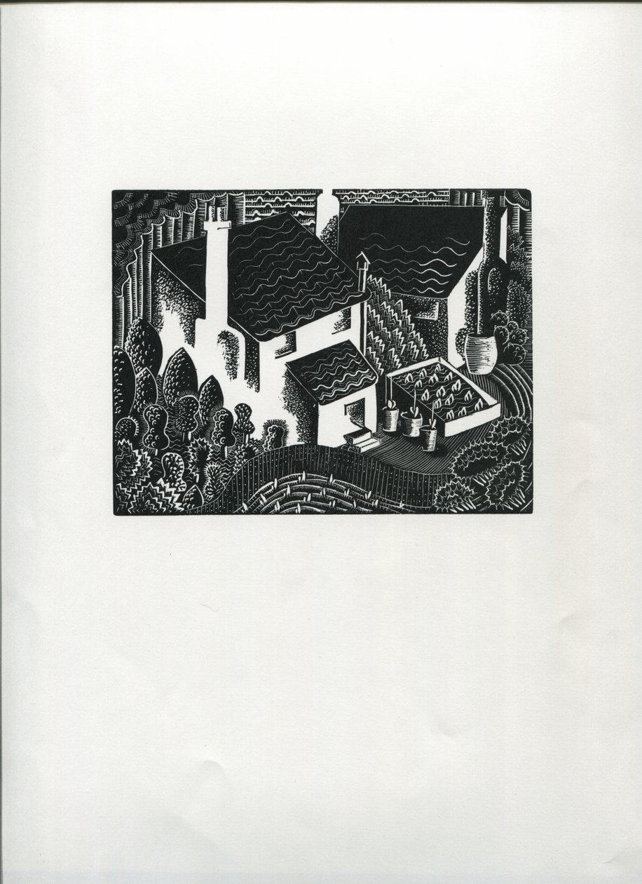 Arka Bahçeler (ahşap gravür) by Suzanne Cooper