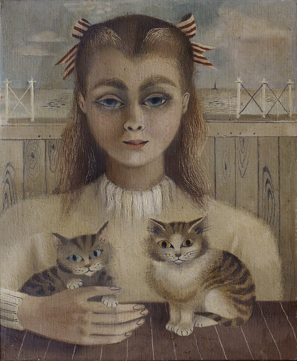 Kedi Kız (tuval üzerine yağlıboya) by Suzanne Cooper