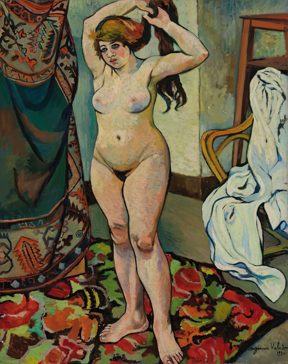 Gilbert çıplak saçını yapıyor, 1920. by Suzanne Valadon