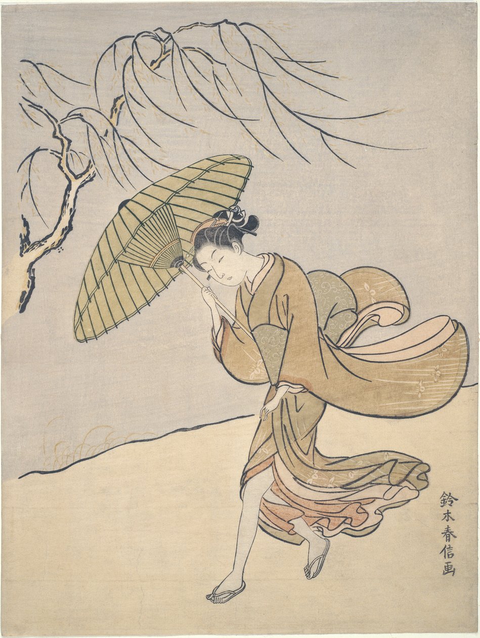 Yazın Rüzgarlı Bir Gün by Suzuki Harunobu