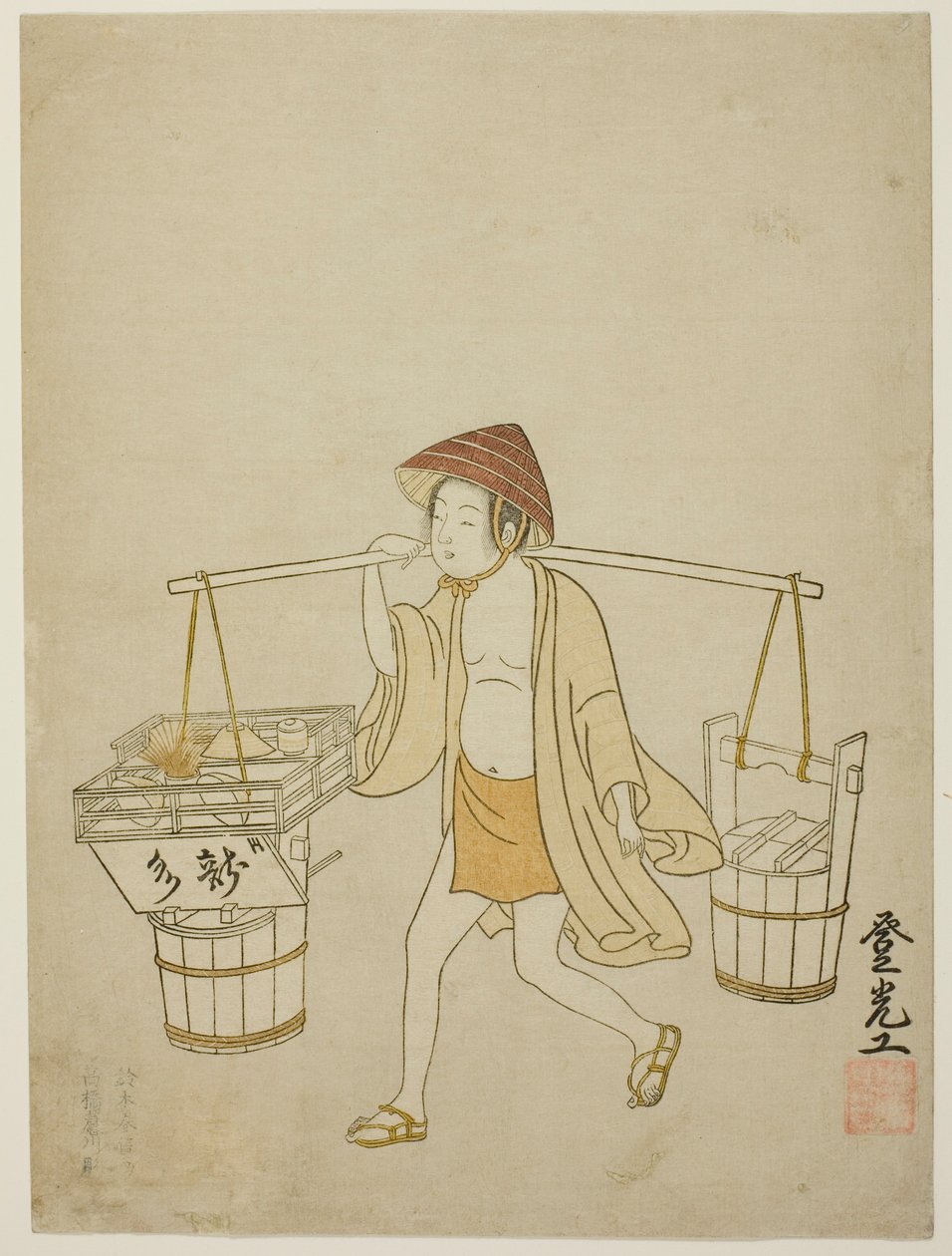 Bir su satıcısı by Suzuki Harunobu