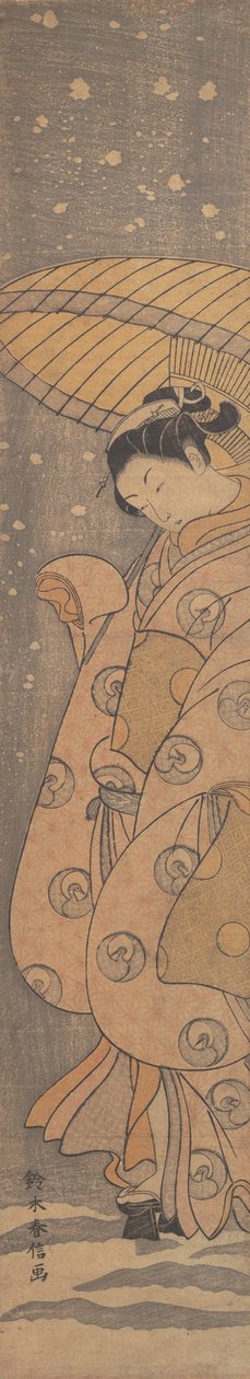 Karda Bir Şemsiye Altında Güzellik, ca. 1770., yaklaşık 1770. by Suzuki Harunobu