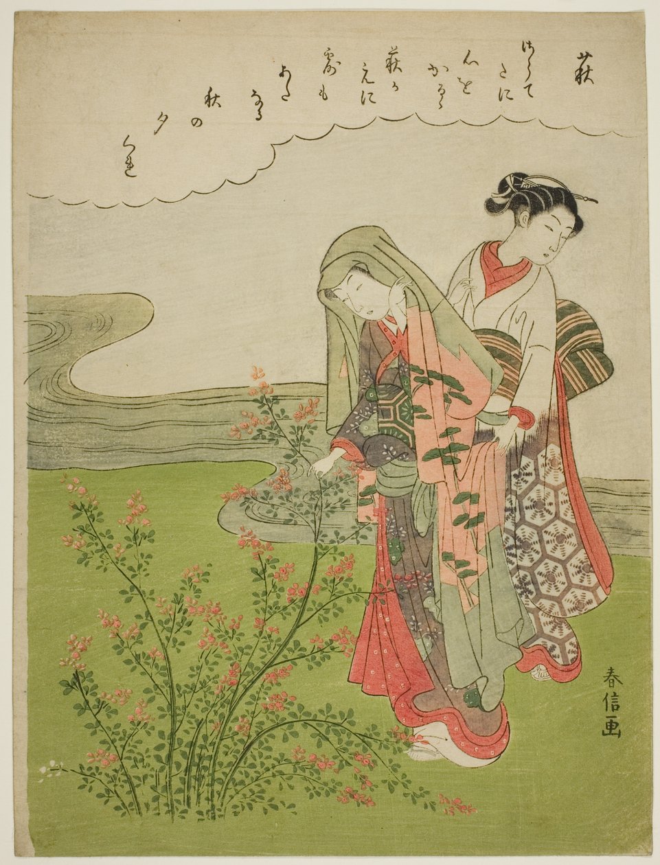 Bush Clover (Hagi), isimsiz bir Flowers dizisinden by Suzuki Harunobu
