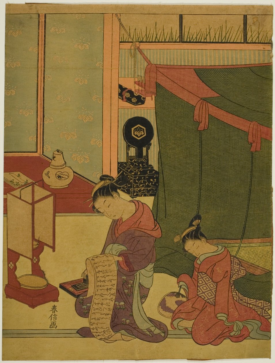 Nezaketçi ve Uykulu Görevlisi by Suzuki Harunobu