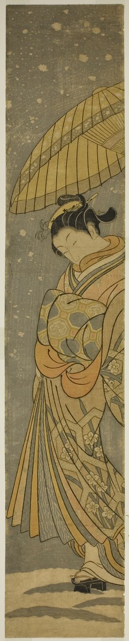 Yağan Karda Geçit Töreninde Fahişe by Suzuki Harunobu