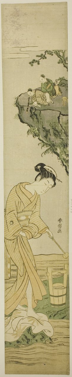 Taoist Ölümsüzler Genç Bir Güzeli Gözetliyor by Suzuki Harunobu