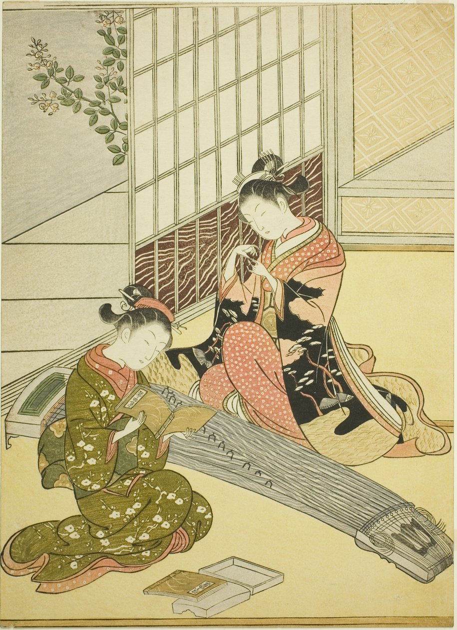 Koto Köprülerinin Azalan Kazları (Kotoji no rakugan), "Salondan Sekiz Görünüm (Zashiki hakkei)" serisinden by Suzuki Harunobu