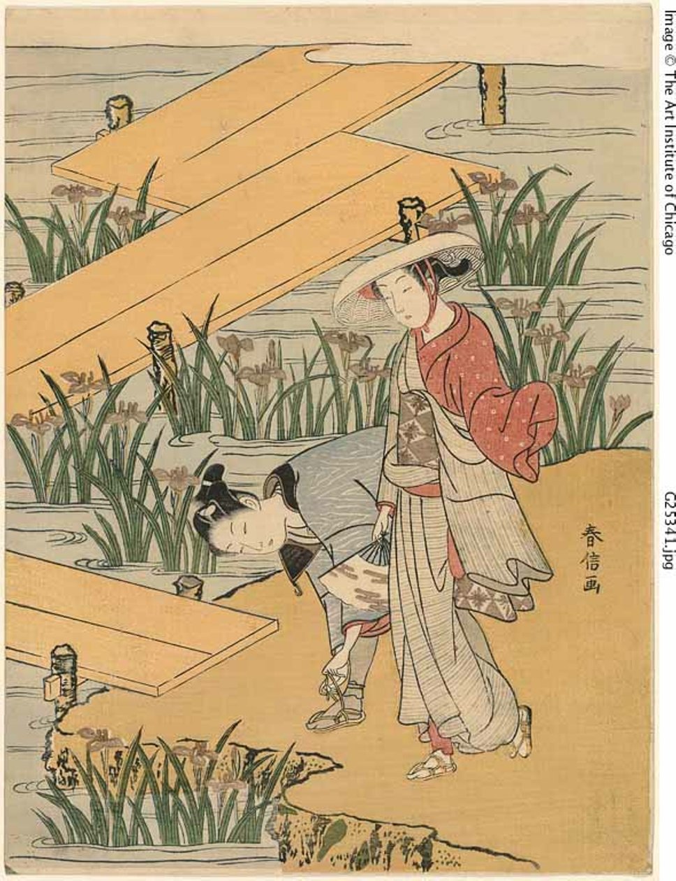 Sekiz Plank Köprüsü ("Ise Masalları"nın parodisi) by Suzuki Harunobu