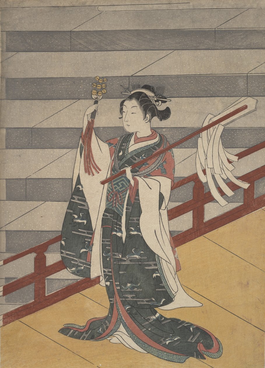 Taş Merdivenin Üzerindeki Balkondaki Kız, ca. 1768., yakl. 1768. by Suzuki Harunobu