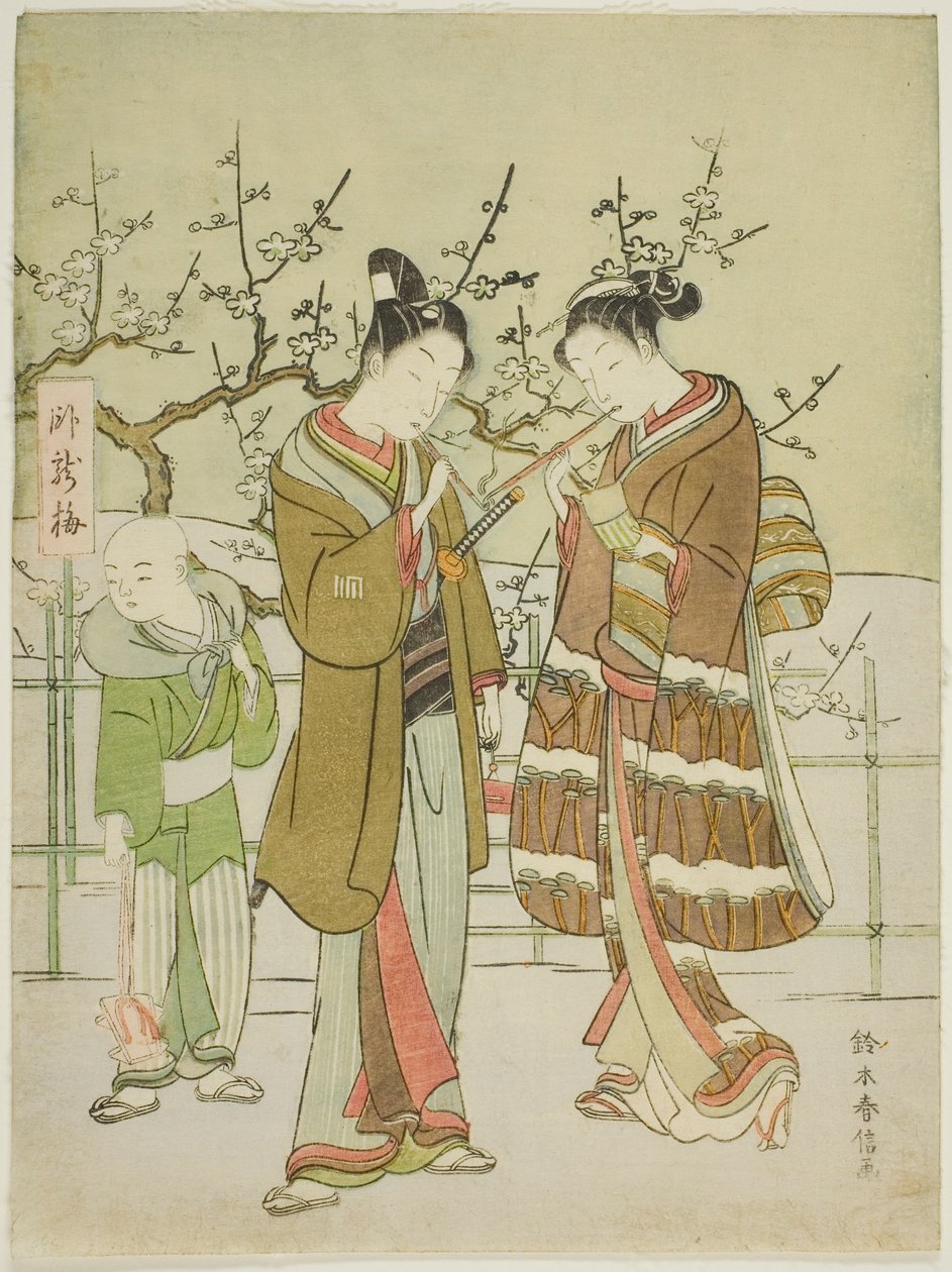 Garyubai Erik Ağacının Yanında Işık Vermek by Suzuki Harunobu