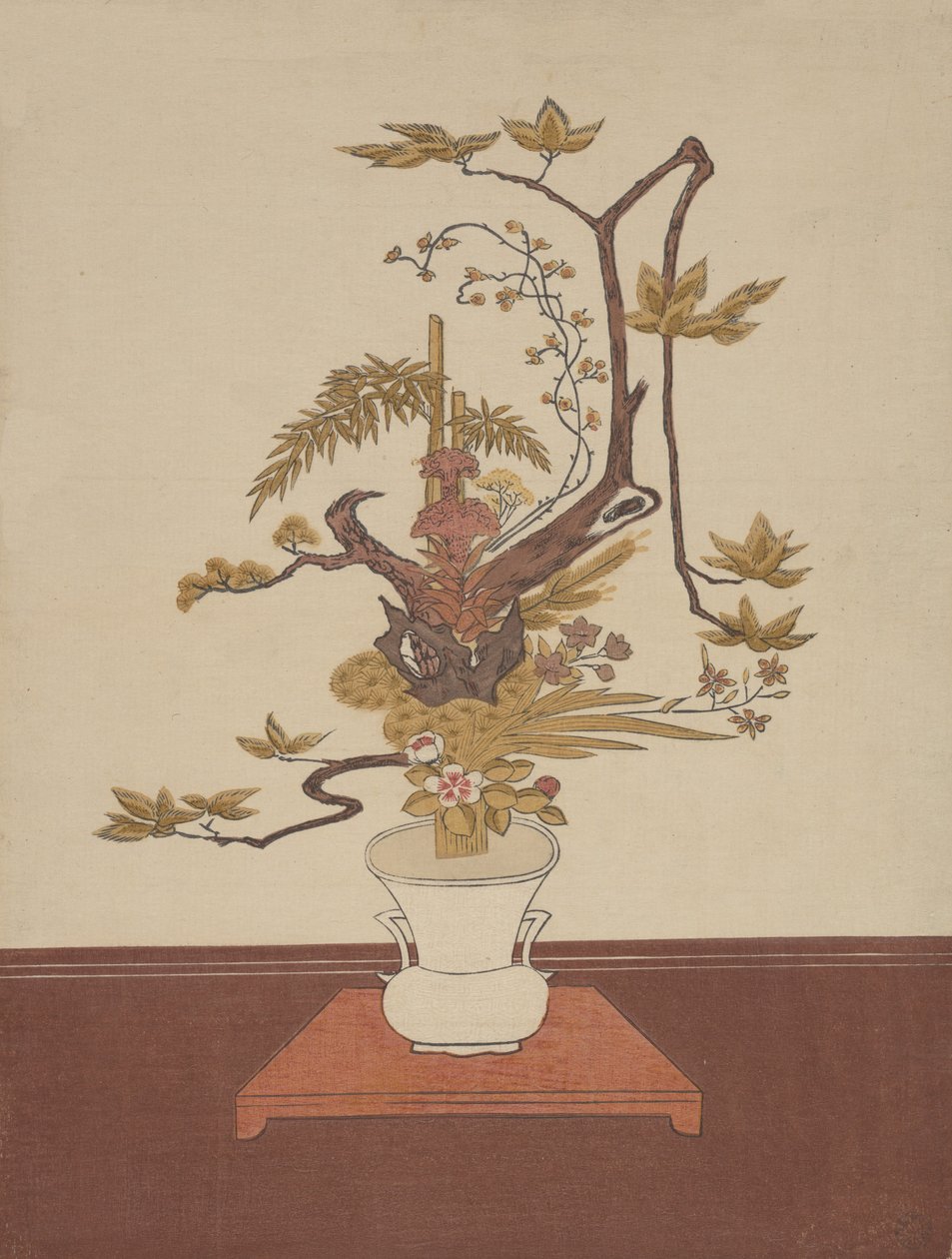 Ike-no-bo Tarzında Ike Bana Çiçek Aranjmanı, muhtemelen 1765., muhtemelen 1765. by Suzuki Harunobu