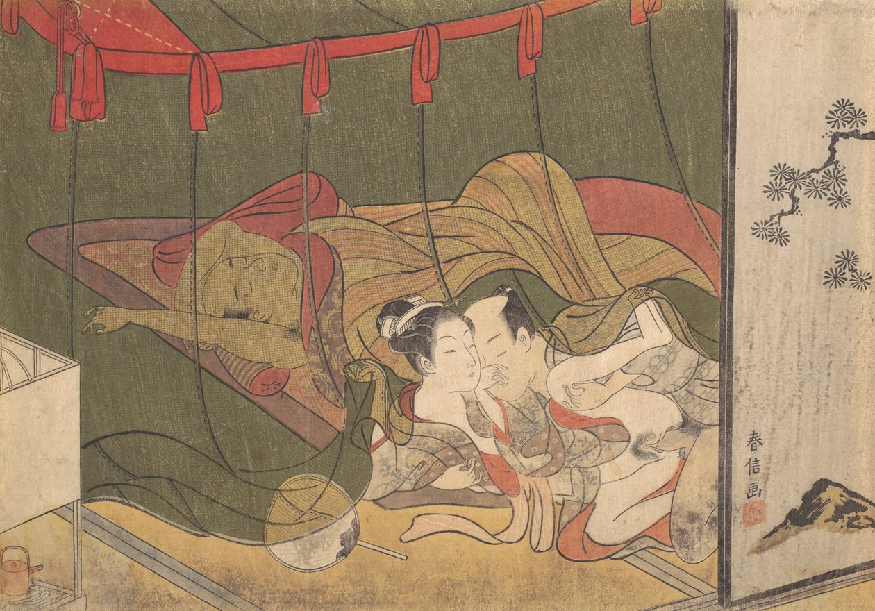 Cibinlik Altında Aşıklar, 18. yüzyıl., 18. yüzyıl. by Suzuki Harunobu