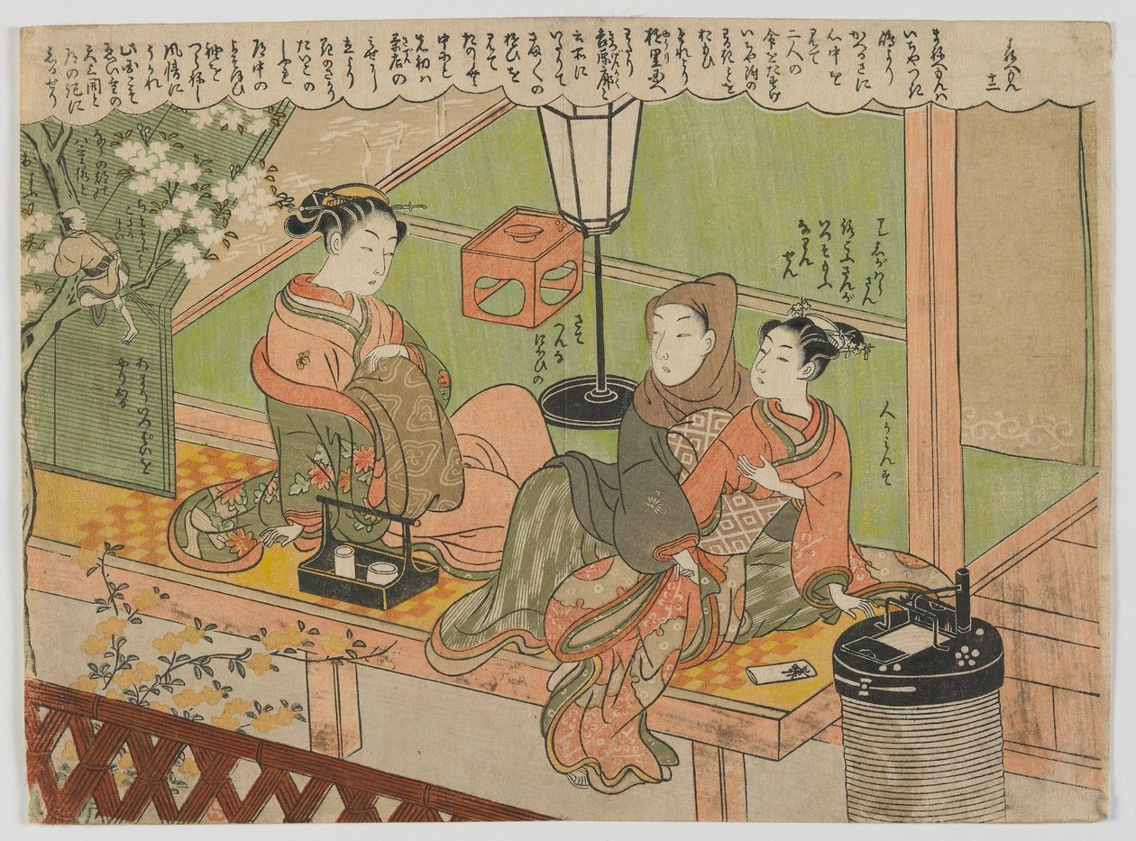 Maneemon 12, Edo dönemi, 1770 civarı (renkli gravür baskı) by Suzuki Harunobu