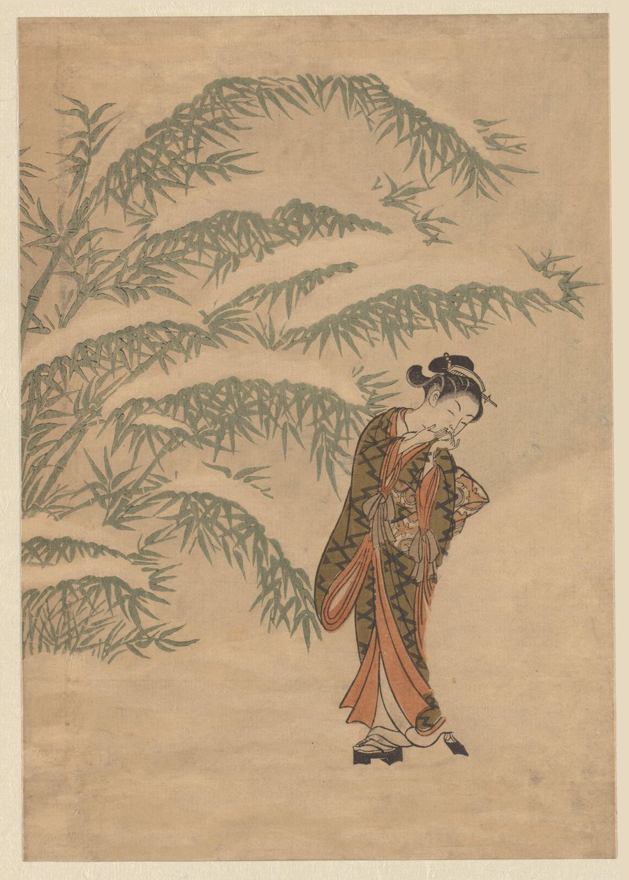 kız ve kartopu by Suzuki Harunobu