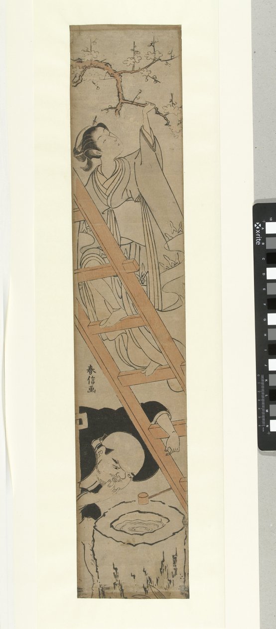 Kız merdivende by Suzuki Harunobu