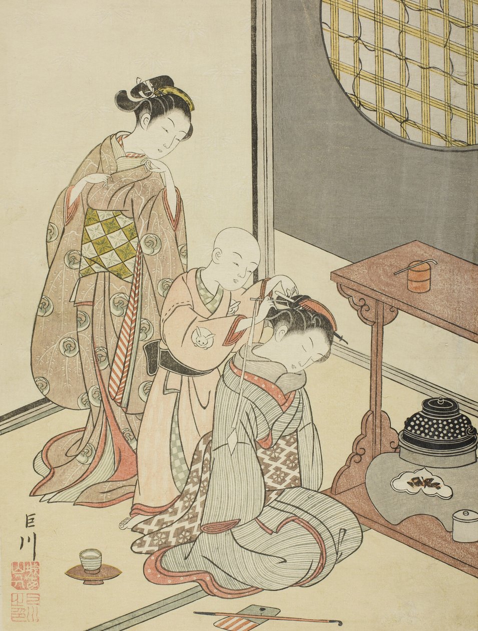 Çay Standının Gece Yağmuru by Suzuki Harunobu