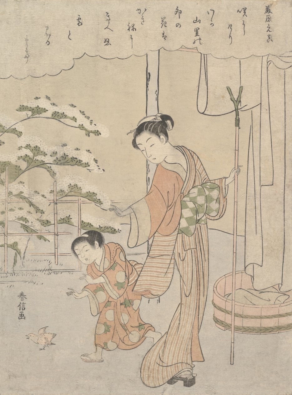 Fujiwara no Motozane ca tarafından Şiir. Otuz Altı Şair Serisinden 860, yaklaşık. 1768., yakl. 1768. by Suzuki Harunobu