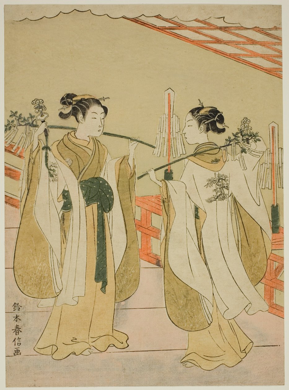 Sh hattı her alanın dalga planı d ilk grup Yushima Tenjin Sh hattında yeni g by Suzuki Harunobu